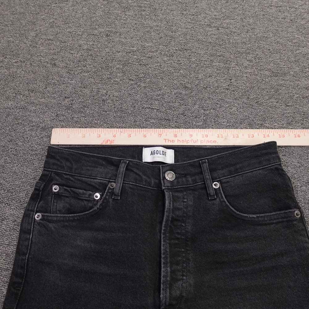 AGOLDE Nico Jeans Womens 27 Black Wash High Rise Slim Straight 27x28 Denim - Picture 8 of 12